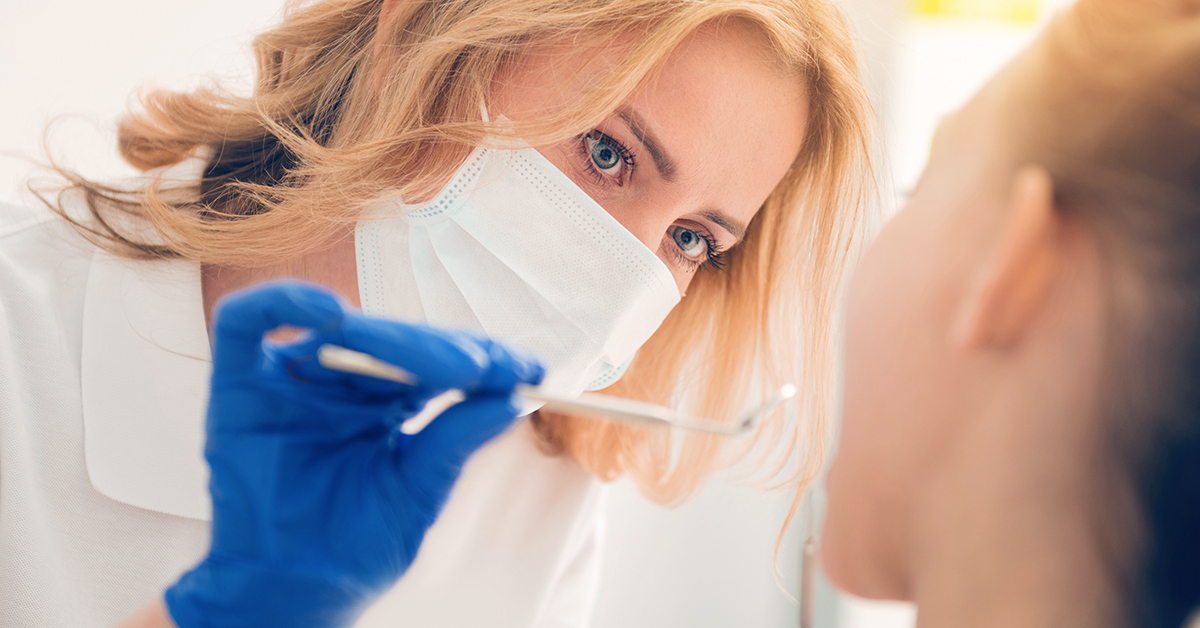 dentist caring for gums